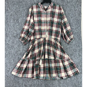 Simply Southern Dress Womens XL Plaid Tie Waist‎ Farm Country Cottage Ranch